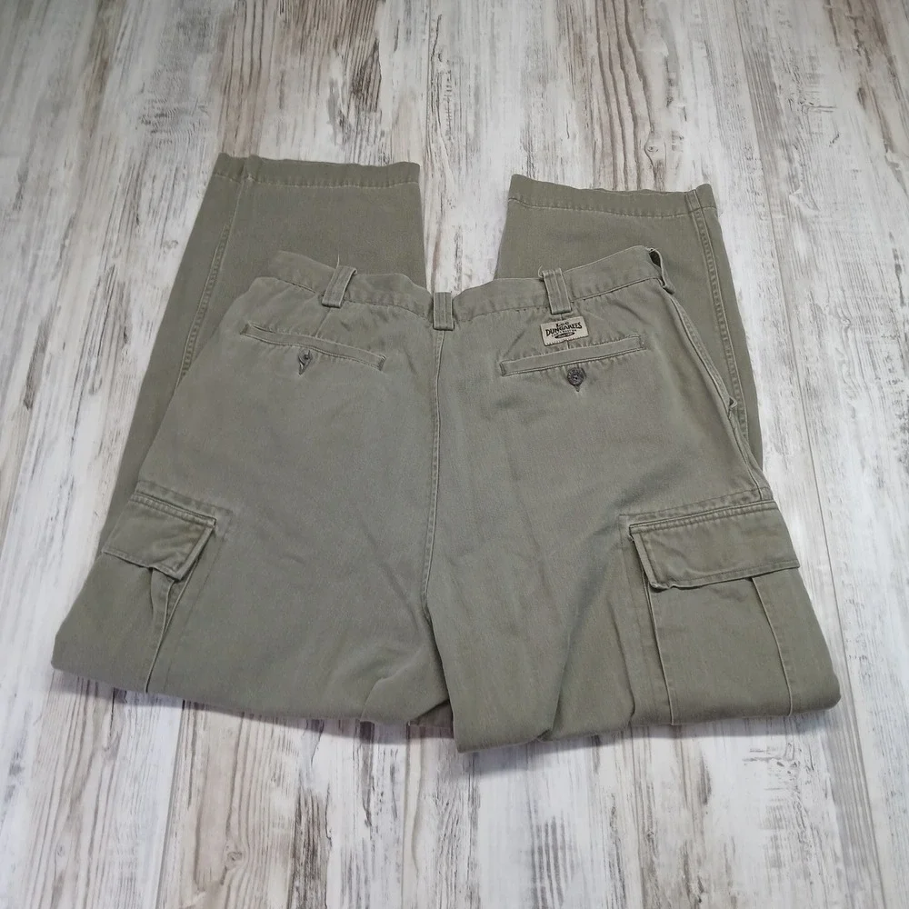 Lee Dungarees Mens Cargo Pants Olive Green Cotton Relaxed Fit 35x30 401-3231